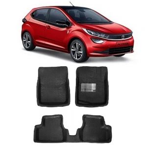 4.5D Car Floor Foot Tray Mats for Altroz  - Black